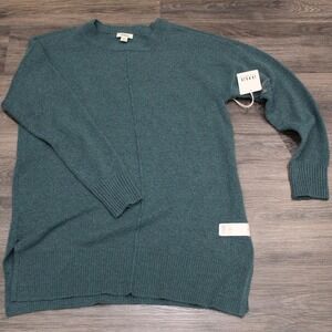 NWT a.n.a. Teal Green Knit Sweater‎ Small Long Sleeve Tunic Pullover
